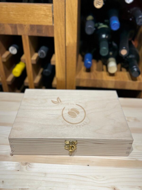 Olive oil box - three bottles